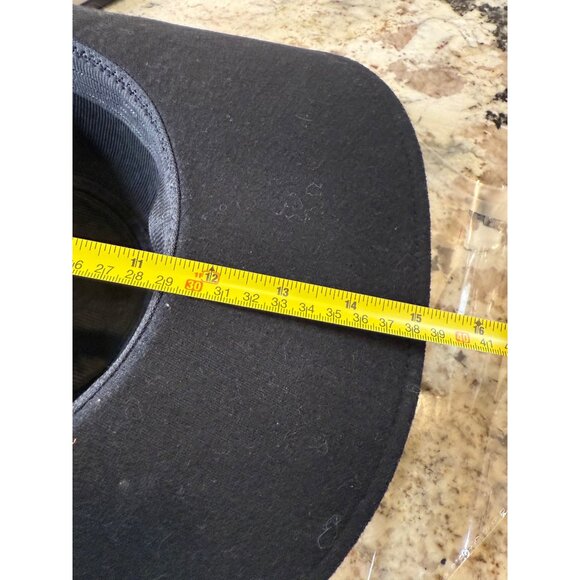 Blk Guess Wool Felt Balero Saturno Wide-Brimmed Hat Braided Cord Tassel Western - Picture 7 of 7